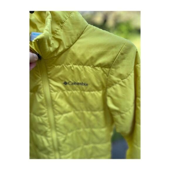 Columbia Jacket Puffer Interchange Chartreuse Youth Sz M - Picture 5 of 7